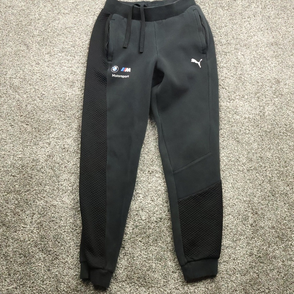 Puma BMW Motorsport Joggers Men's Small Black Track Pants Athletic Streetwear